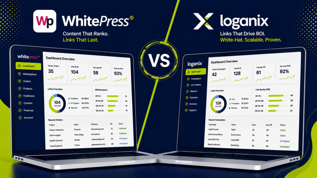 WhitePress vs Loganix link building comparison overview